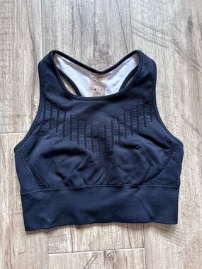 Climawear crop top Seamless High-Neck Sports Bra Black gym fitness yoga workout